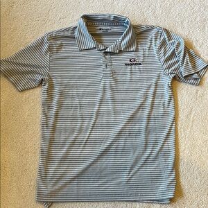 UGA Men's Polo Shirt Gray and White Stripes - size small